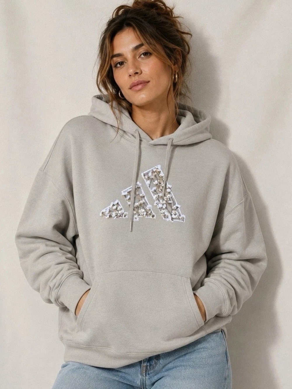 adidas Floral Logo Hoodie